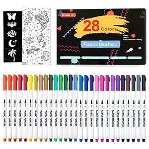 28 Colours Fabric Pens Permanent for Clothes, Shuttle Art Fine Tip Permanent Fab 28 Colours Fabric Pens Permanent for Clothes, Shuttle Art Fine Tip Permanent Fab