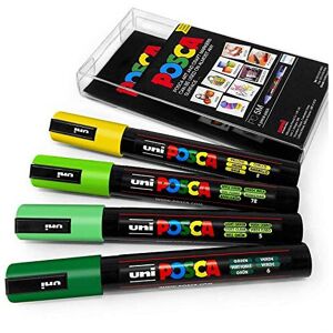 Uni-Ball Uni POSCA - PC-5M Art Paint Markers - Set of 4 - in Plastic Wallet - Meadow Tone Uni-Ball Uni POSCA - PC-5M Art Paint Markers - Set of 4 - in Plastic Wallet - Meadow Tone