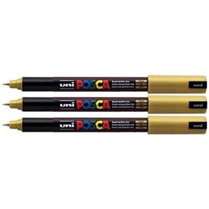 Posca PC-1MR Gold Colour Paint Marker Pens Ultra Fine 0.7mm Calibre Tip Nib Writ Posca PC-1MR Gold Colour Paint Marker Pens Ultra Fine 0.7mm Calibre Tip Nib Writ