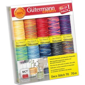 Gütermann Gutermann Deco Stitch Thread Set 70m x 12 reels, Multicoloured, One Size Gütermann Gutermann Deco Stitch Thread Set 70m x 12 reels, Multicoloured, One Size
