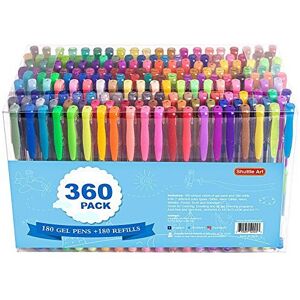 360 Pack Gel Pens Set, Shuttle Art 180 Colours Gel Pen Set and 180 Colour Refill 360 Pack Gel Pens Set, Shuttle Art 180 Colours Gel Pen Set and 180 Colour Refill