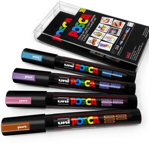 Uni-Ball Uni POSCA - PC-5M Art Paint Markers - Set of 4 - In Plastic Wallet - Midnight Me Uni-Ball Uni POSCA - PC-5M Art Paint Markers - Set of 4 - In Plastic Wallet - Midnight Me