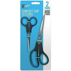 SO USEFUL 2 Pack Comfort Grip Scissors Steel Kitchen Home Office Art Craft Cutting SO USEFUL 2 Pack Comfort Grip Scissors Steel Kitchen Home Office Art Craft Cutting
