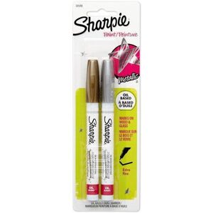Sharpie Oil-Based Paint Markers, Extra-Fine Point, Metallic Gold & Silver, 2 Pac Sharpie Oil-Based Paint Markers, Extra-Fine Point, Metallic Gold & Silver, 2 Pac