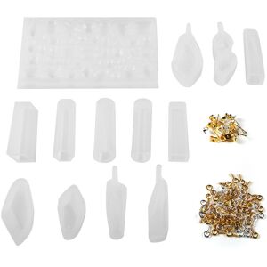 GreenZech 129Pcs/Set Crystal Epoxy Silicone Pendant Mould Kit Transparent Jewelry Making M GreenZech 129Pcs/Set Crystal Epoxy Silicone Pendant Mould Kit Transparent Jewelry Making M