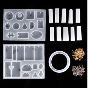 GreenZech 113Pcs/Set Crystal Epoxy Resin Silicone Pendant Casting Mould Kit Transparent Je GreenZech 113Pcs/Set Crystal Epoxy Resin Silicone Pendant Casting Mould Kit Transparent Je