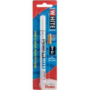 Pentel Arts Permanent Ink Marker W/Fine Point-White -100W-S Pentel Arts Permanent Ink Marker W/Fine Point-White -100W-S
