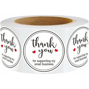 GreenZech (White) 500Pcs/Roll 25mm Thank You Round Sticker Wedding Flower Gift Self-Adhesi GreenZech (White) 500Pcs/Roll 25mm Thank You Round Sticker Wedding Flower Gift Self-Adhesi