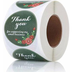 GreenZech Green White 500PCS/roll 25mm Thank You Round Sticker - Stickers GreenZech Green White 500PCS/roll 25mm Thank You Round Sticker - Stickers