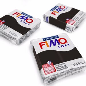 Staedtler FIMO Soft Polymer Oven Modelling Clay - 57g - Set of 3 - Black Staedtler FIMO Soft Polymer Oven Modelling Clay - 57g - Set of 3 - Black
