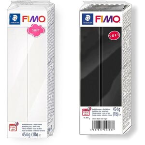 Staedtler FIMO Soft 454g Polymer Modelling Clay - Oven Bake Clay - Black and White Staedtler FIMO Soft 454g Polymer Modelling Clay - Oven Bake Clay - Black and White