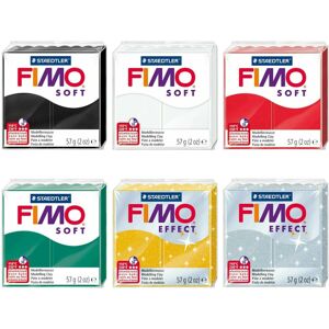Staedtler FIMO Soft and Effect Polymer Oven Modelling Clay - 57g - Set of 6 Colours - Chri Staedtler FIMO Soft and Effect Polymer Oven Modelling Clay - 57g - Set of 6 Colours - Chri