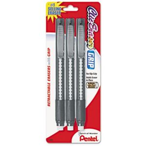 Pentel Clic Eraser Pencil-Style Grip Eraser Assorted 3-Pack Pentel Clic Eraser Pencil-Style Grip Eraser Assorted 3-Pack