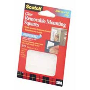3M Adhesive Mounting Squares- Removable- .69in.x.69in.- Clear 3M Adhesive Mounting Squares- Removable- .69in.x.69in.- Clear