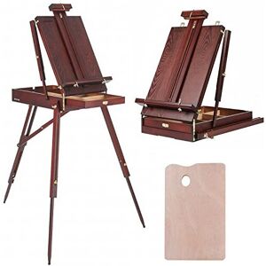 MEEDEN French Style Wooden Sketchbox Easel with Fodable Legs,Drawer Storage and MEEDEN French Style Wooden Sketchbox Easel with Fodable Legs,Drawer Storage and