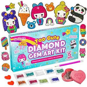 GirlZone Diamond Gem Art Kit for Kids - 2000+ Sparkle 5D Gems, Diamond Painting GirlZone Diamond Gem Art Kit for Kids - 2000+ Sparkle 5D Gems, Diamond Painting