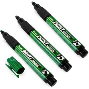 Pentel Permanent Cellulose Paint Marker Pens - MMP20 - Pack of 3 - Green Pentel Permanent Cellulose Paint Marker Pens - MMP20 - Pack of 3 - Green