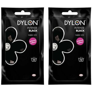 2 x Dylon Hand Fabric Dye Sachet - Intense Black 2 x Dylon Hand Fabric Dye Sachet - Intense Black