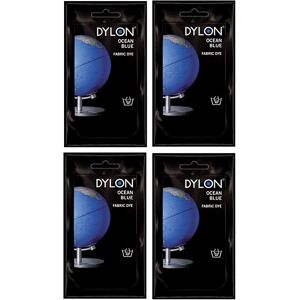 4 x Dylon Hand Fabric Dye Sachet And Soft Furnishings 50g - Ocean Blue 4 x Dylon Hand Fabric Dye Sachet And Soft Furnishings 50g - Ocean Blue
