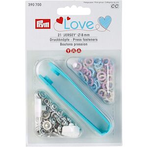 Prym Love Press Fasteners Jersey Brass 8 mm, Metal, Pink/Light Blue/Pearl, 14 x Prym Love Press Fasteners Jersey Brass 8 mm, Metal, Pink/Light Blue/Pearl, 14 x