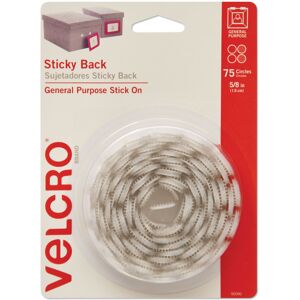 VELCRO(R) Brand Sticky Back Coins .625" 75/Pkg-White -90090 VELCRO(R) Brand Sticky Back Coins .625" 75/Pkg-White -90090
