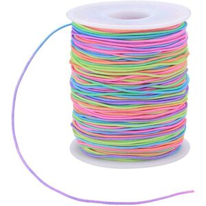 Tlily Elastic Cord, Beading Cords Threads, Rainbow Color Stretch String Cord, Fabric C Tlily Elastic Cord, Beading Cords Threads, Rainbow Color Stretch String Cord, Fabric C