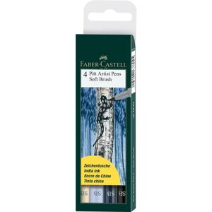 Faber Castell PITT Artist Pen Soft Brush Shades of Grey (4pk) Faber Castell PITT Artist Pen Soft Brush Shades of Grey (4pk)