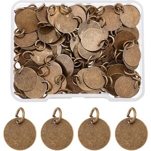 Unbranded 1 Box of 100 Antique Bronze Blank Stamping Tags, 12mm Round Charms with Jump Rin Unbranded 1 Box of 100 Antique Bronze Blank Stamping Tags, 12mm Round Charms with Jump Rin