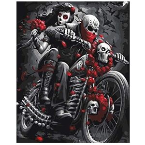 Unbranded Paint by Numbers for Adults Gothic Skull Motorcycle Paint by Numbers Kits, 40cm Unbranded Paint by Numbers for Adults Gothic Skull Motorcycle Paint by Numbers Kits, 40cm