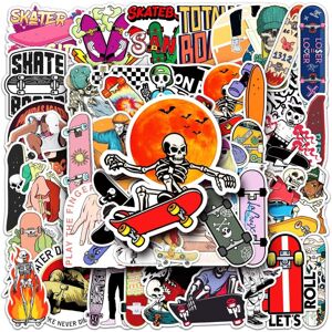 Tianfu 50 pieces of "Skull Skateboarding" graffiti vinyl waterproof stickers for laptop Tianfu 50 pieces of "Skull Skateboarding" graffiti vinyl waterproof stickers for laptop