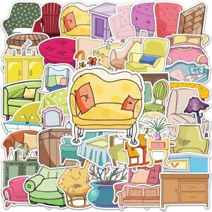 Mascot 50pcs Cartoon Furniture table chair stickers Waterproof Vinyl Stickers Cute Funn Mascot 50pcs Cartoon Furniture table chair stickers Waterproof Vinyl Stickers Cute Funn