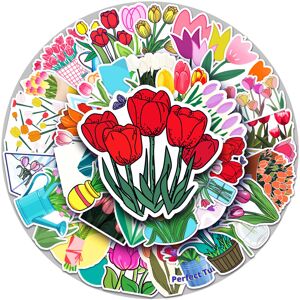 Mascot 50pcs Tulip Flower Stickers Waterproof Vinyl Stickers Cute Funny Stickers for La Mascot 50pcs Tulip Flower Stickers Waterproof Vinyl Stickers Cute Funny Stickers for La
