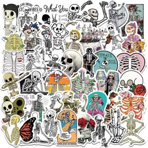 Mascot 50PCS Gothic Skeleton Stickers,Waterproof Vinyl Skull Stickers for Water Bottle, Mascot 50PCS Gothic Skeleton Stickers,Waterproof Vinyl Skull Stickers for Water Bottle,
