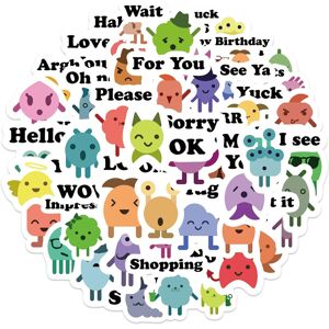 Mascot Cartoon Little Monster Stickers Vinyl Waterproof Reusable Quote Deco Stickers fo Mascot Cartoon Little Monster Stickers Vinyl Waterproof Reusable Quote Deco Stickers fo