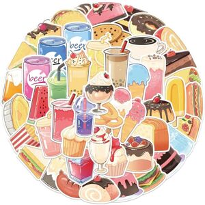 Mascot 50Pcs Desserts and Drink Stickers for Water Bottle, Waterproof Vinyl Cute Sticke Mascot 50Pcs Desserts and Drink Stickers for Water Bottle, Waterproof Vinyl Cute Sticke