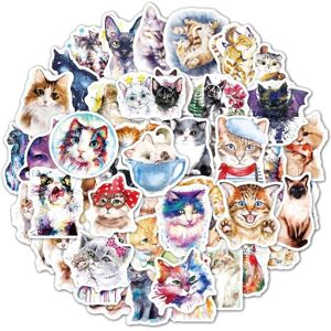 Mascot 50 waterproof stickers for cats and kittens are suitable for water bottles, viny Mascot 50 waterproof stickers for cats and kittens are suitable for water bottles, viny