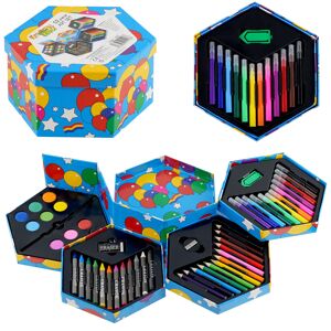 Kandy Toys Kids 52 Pcs Craft Art Artists Set Hexagonal Box Crayons Paints Pens Pencils Kandy Toys Kids 52 Pcs Craft Art Artists Set Hexagonal Box Crayons Paints Pens Pencils