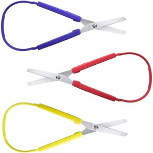 Unbranded Pack Of 3 Loop Scissors Self-opening Afety Scissors For Children And Adults Unbranded Pack Of 3 Loop Scissors Self-opening Afety Scissors For Children And Adults