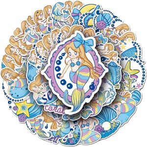 Tianfu Lovely Mermaid Stickers for Teens Kids 50 PcsCartoon Waterproof Stickers for Lap Tianfu Lovely Mermaid Stickers for Teens Kids 50 PcsCartoon Waterproof Stickers for Lap