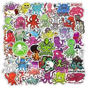 Tianfu 50 Pcs Colorful Octopus Stickers Octopus Decals for Water Bottle Hydro Flask Lap Tianfu 50 Pcs Colorful Octopus Stickers Octopus Decals for Water Bottle Hydro Flask Lap