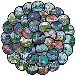 Tianfu 60 Pcs Cute Map Stickers for Kids Waterproof Vinyl Stickers for Hydroflask, Phon Tianfu 60 Pcs Cute Map Stickers for Kids Waterproof Vinyl Stickers for Hydroflask, Phon