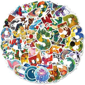 Tianfu 50 PCS for Kids Teens Waterproof Stickers Illustrator Characters, Artistic Sense Tianfu 50 PCS for Kids Teens Waterproof Stickers Illustrator Characters, Artistic Sense
