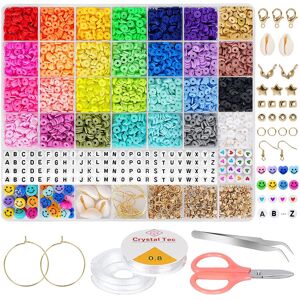 Viomicia Multi-Colors 6000Pcs Clay Beads Kit For Jewelry Making Viomicia Multi-Colors 6000Pcs Clay Beads Kit For Jewelry Making