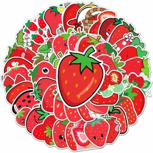 TIANCI 50 cute children strawberry stickers fruit vinyl stickers, suitable for water bo TIANCI 50 cute children strawberry stickers fruit vinyl stickers, suitable for water bo
