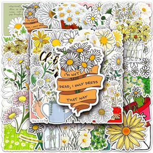 TIANCI 50pcs Daisy Flower Stickers Waterproof Vinyl Stickers Cute Funny Stickers for La TIANCI 50pcs Daisy Flower Stickers Waterproof Vinyl Stickers Cute Funny Stickers for La