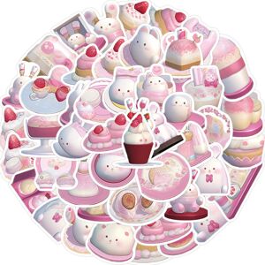 TIANCI 49Pcs Kawaii Stickers Pack,Waterproof Vinyl Pink Rabbit Stickers for Laptop Wate TIANCI 49Pcs Kawaii Stickers Pack,Waterproof Vinyl Pink Rabbit Stickers for Laptop Wate