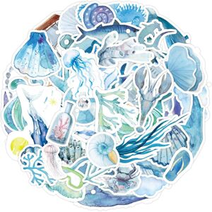 TIANCI 50pcs Watercolor Sea Animal Stickers for Laptop Phone Skateboard Luggage Helmet TIANCI 50pcs Watercolor Sea Animal Stickers for Laptop Phone Skateboard Luggage Helmet