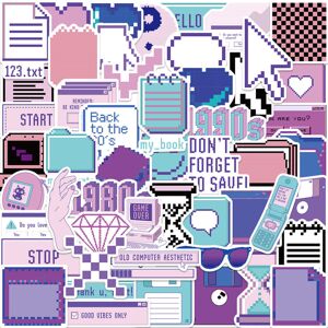 TIANCI Purple Pixel Style Laptop Funny Stickers for Adults Teens Boys Girls Vinyl Water TIANCI Purple Pixel Style Laptop Funny Stickers for Adults Teens Boys Girls Vinyl Water