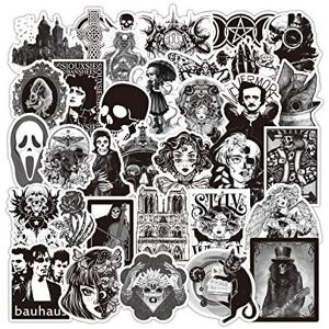 TIANCI 100 Gothic stickers black and white punk Gothic sticker kettle laptop luggage ca TIANCI 100 Gothic stickers black and white punk Gothic sticker kettle laptop luggage ca