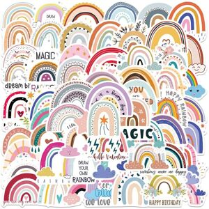 TIANCI 60pcs Rainbow Stickers,Boho Rainbow Stickers,Colorful Rainbow Vinyl Waterproof D TIANCI 60pcs Rainbow Stickers,Boho Rainbow Stickers,Colorful Rainbow Vinyl Waterproof D